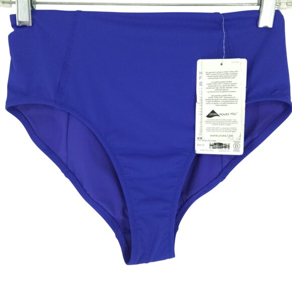 Athleta High Waist Full Bottom Bikini Blue Summer Vacation Beachy XXS - Picture 1 of 10